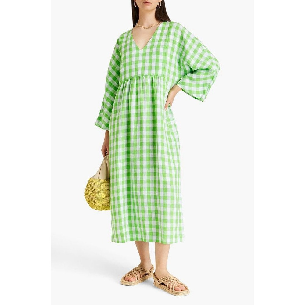 {Mara Hoffman} Aviva Green Check Dress